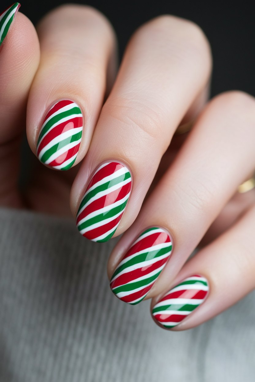 candy cane nail art