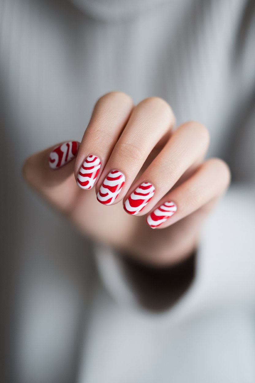 candy cane nail design
