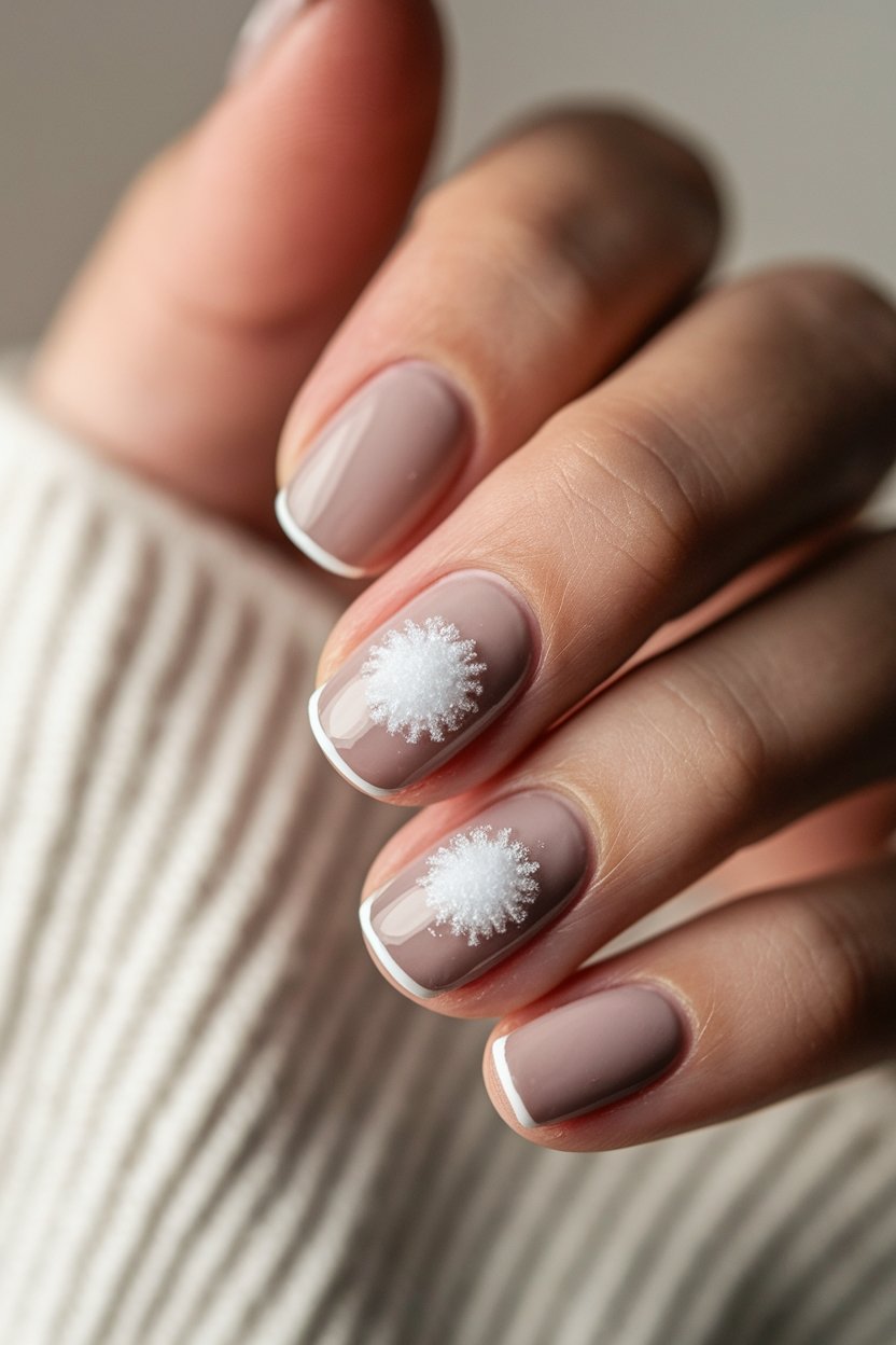 frosted snowball nail design