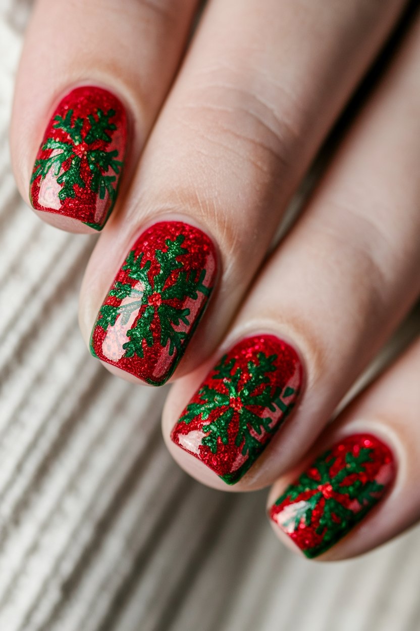 frosty winter nail design