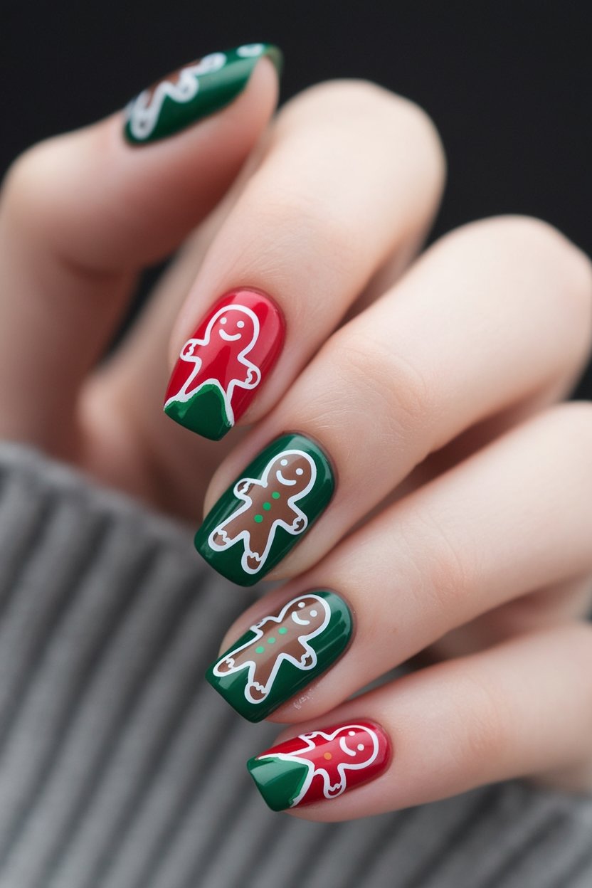gingerbread nail art tutorial