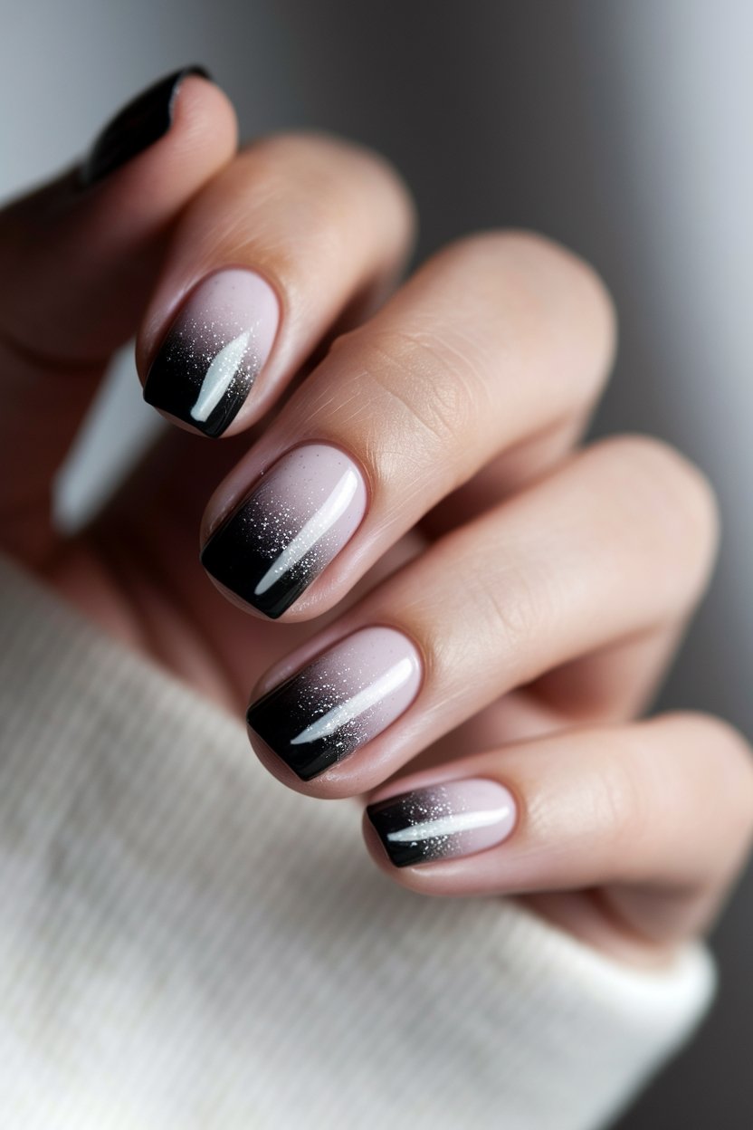 glitter gradient ombre nails