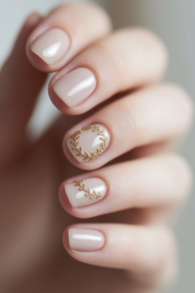 glittery festive nail design