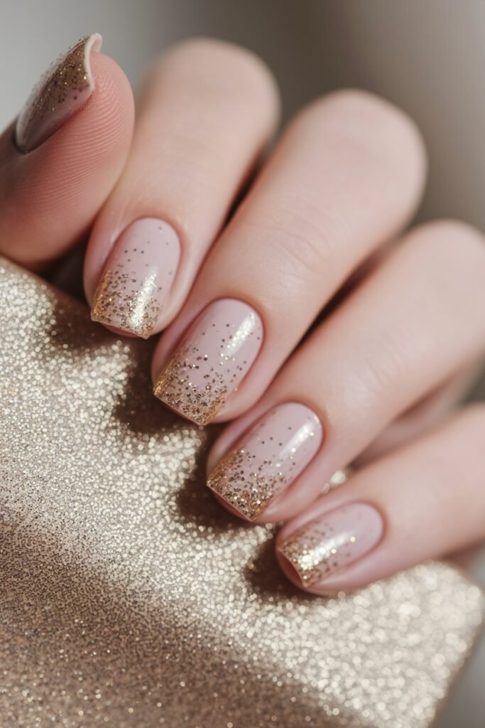 Gold Christmas Nails gift box nails