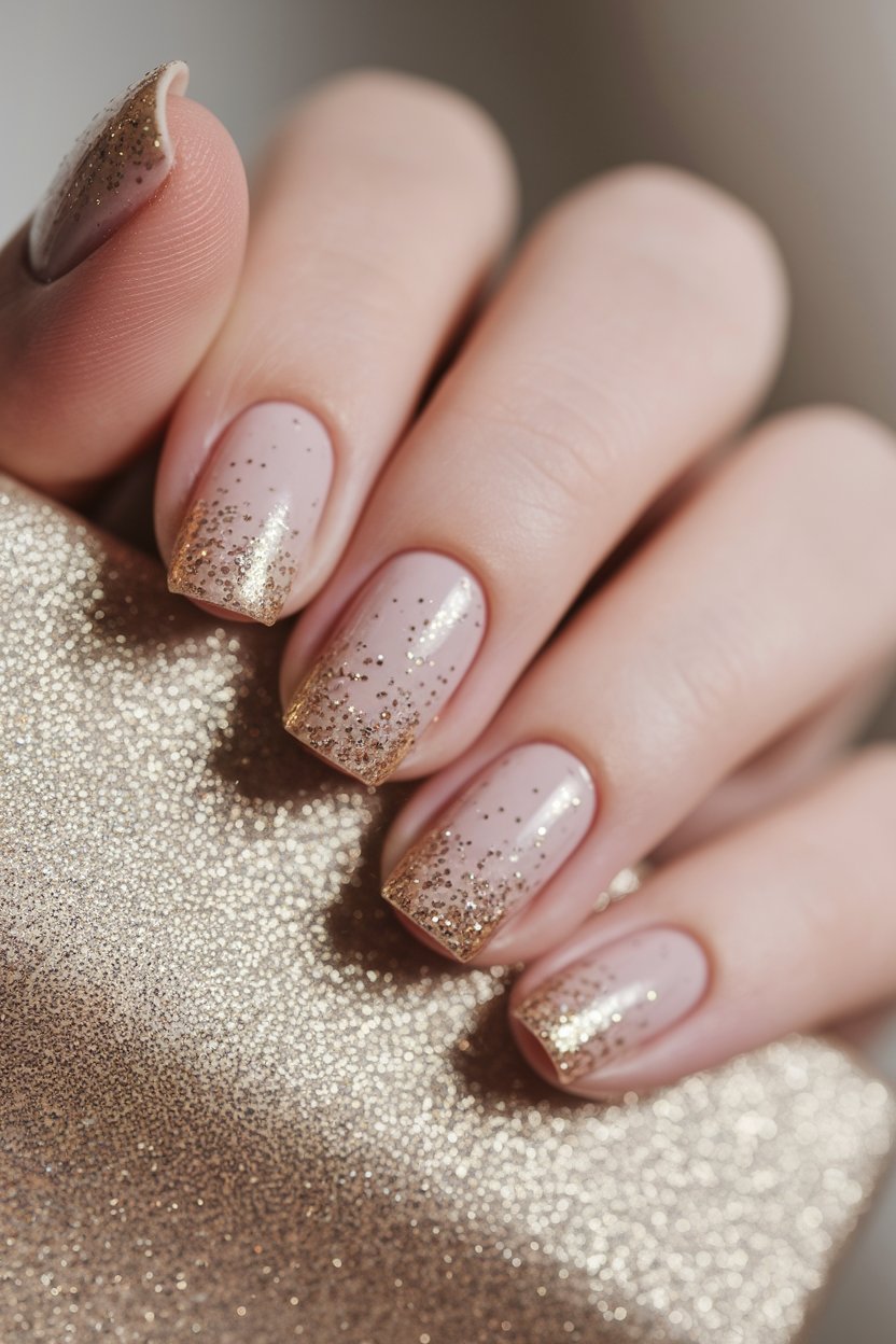 Gold Christmas Nails gift box nails