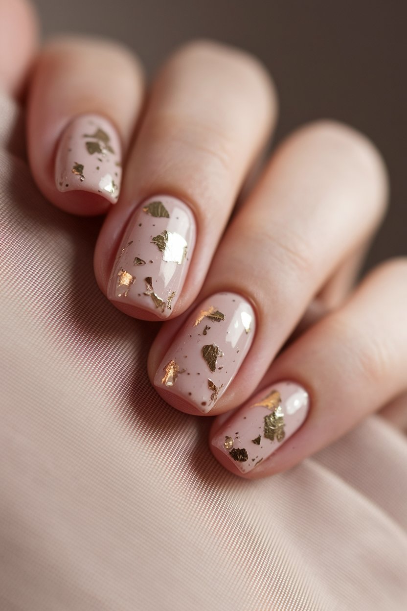 gold foil nail design