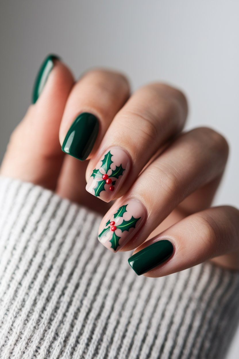holly leaf nail art