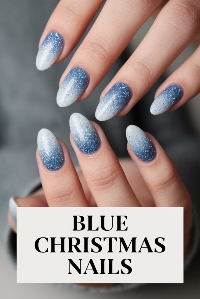 icy blue glitter gradient