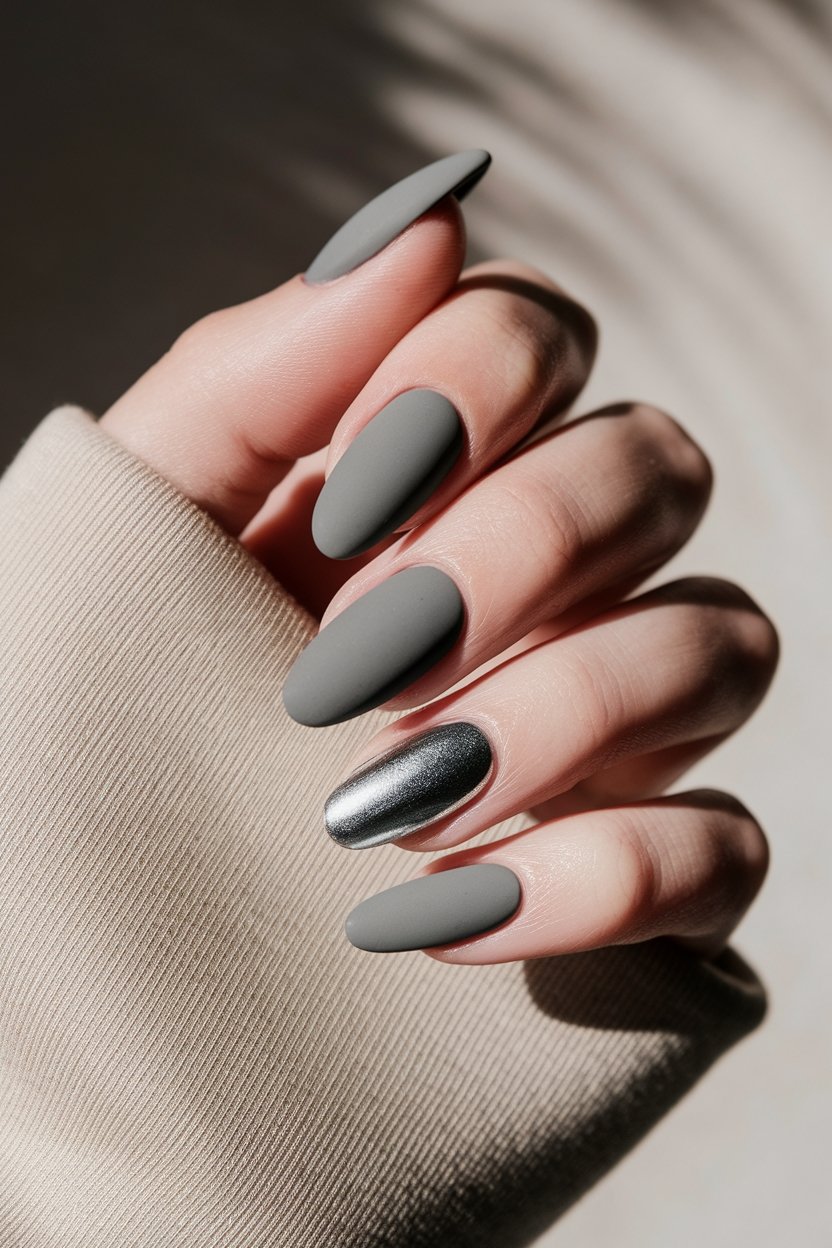 matte grey with glossy