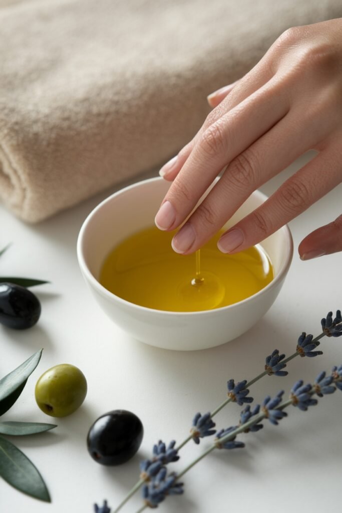 nourishing nails with olive oil