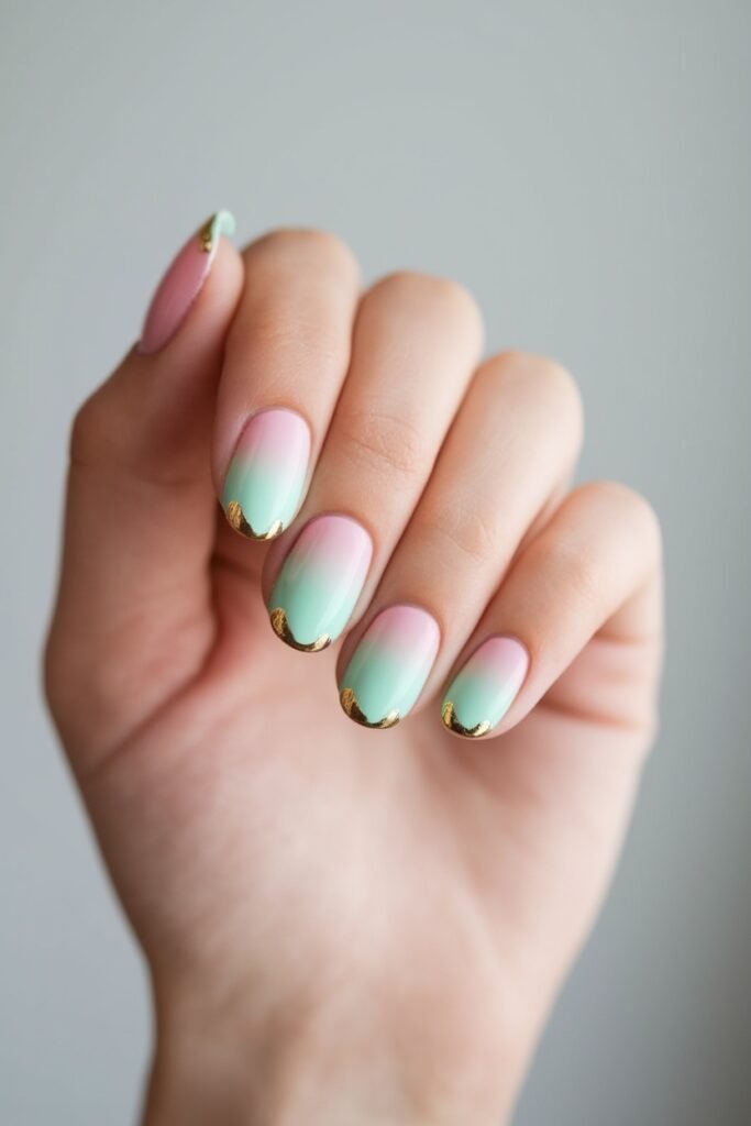 pastel gradient with gold