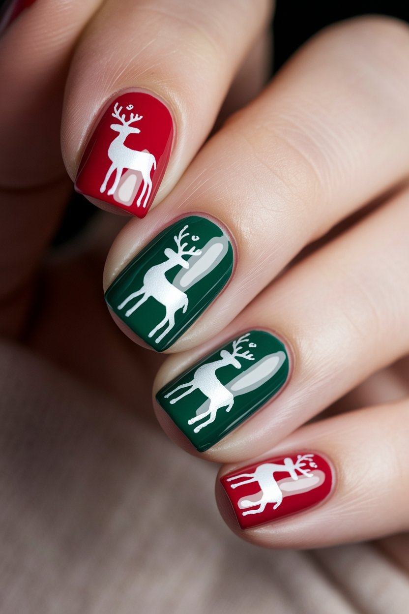 reindeer nail art tutorial