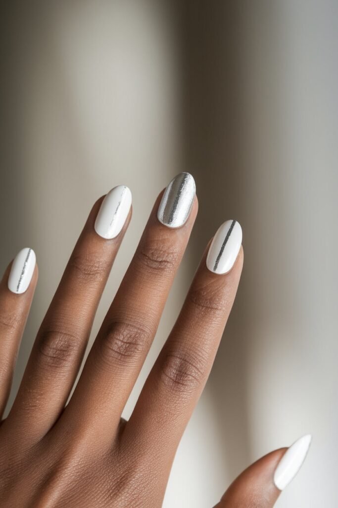 sleek white silver design