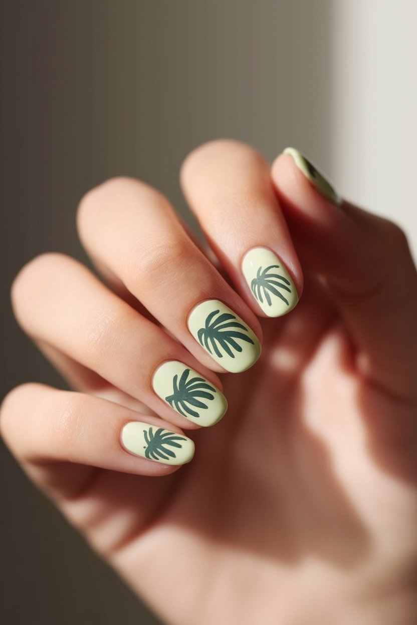 tropical leaf design accents