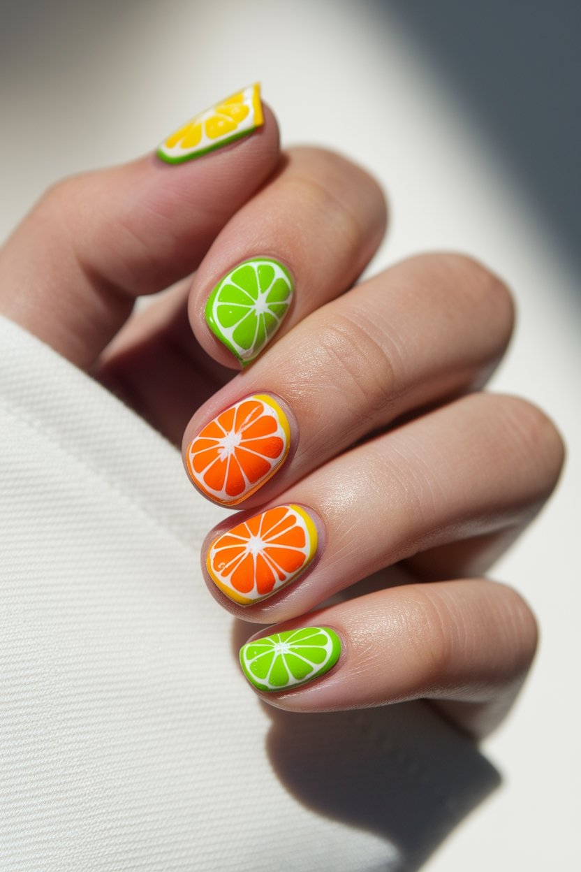 vibrant citrus fruit embellishments