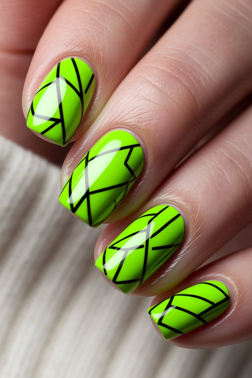 vibrant geometric neon design