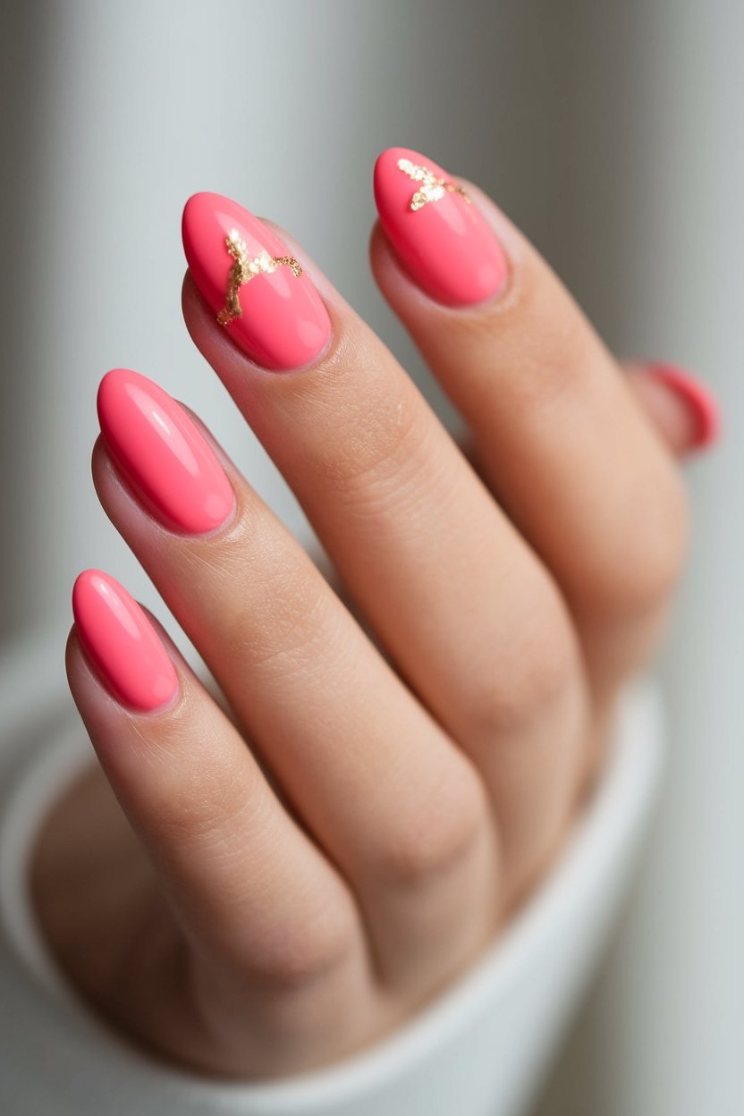vibrant pink with gold