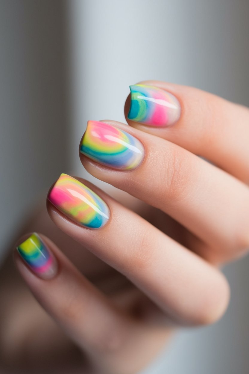 vibrant swirling tie dye patterns