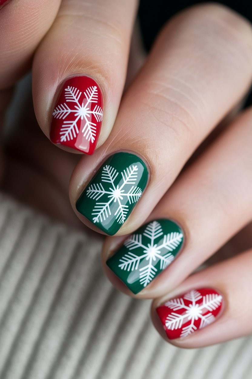 winter snowflake nail art