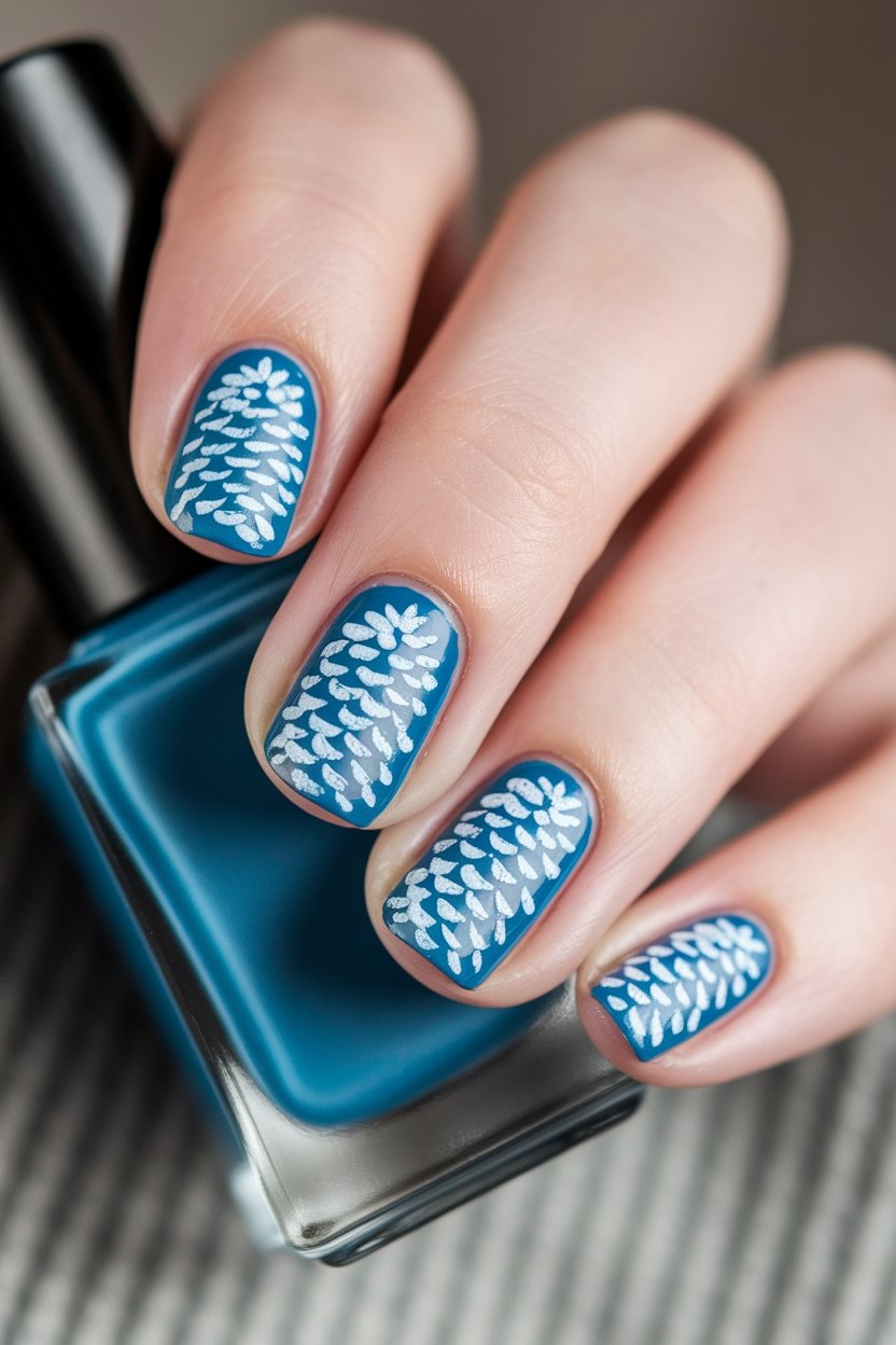 winter themed nail design