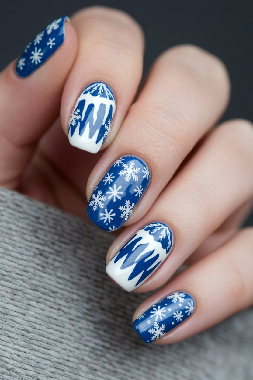 winter themed nail design