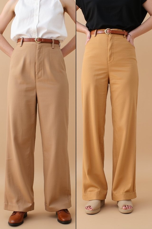 belt enhances high waisted style