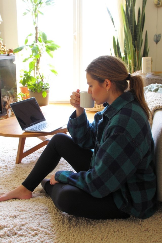 cozy oversized flannel outfit