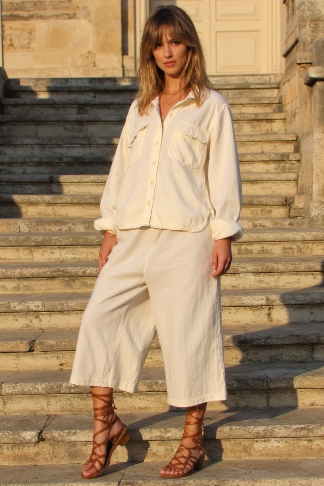 elevate linen with sandals