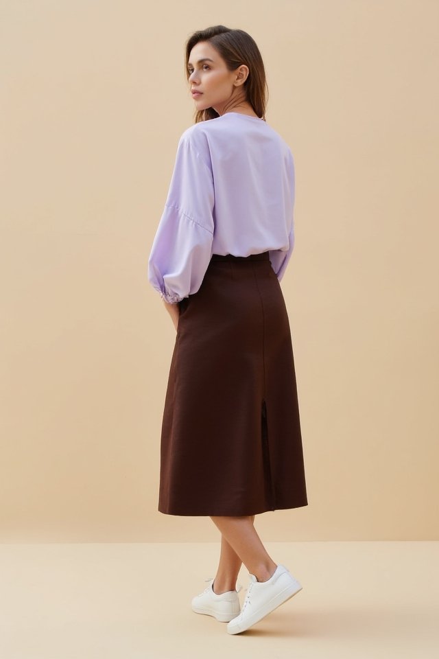 lilac brown casual elegance