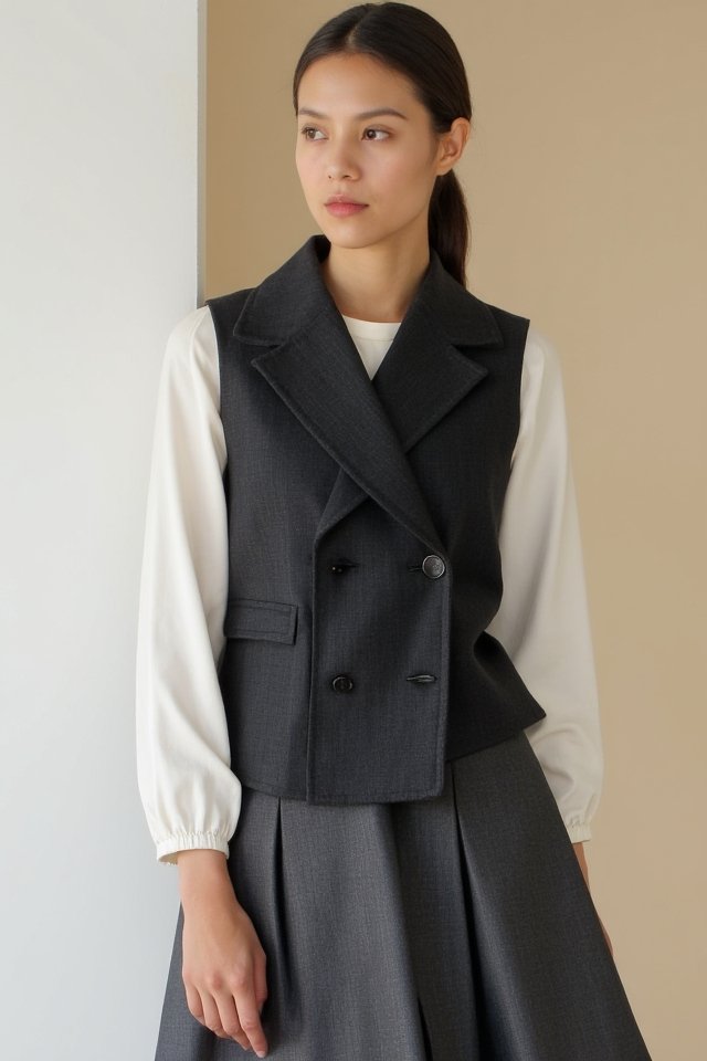 sophisticated monochromatic outfit combination