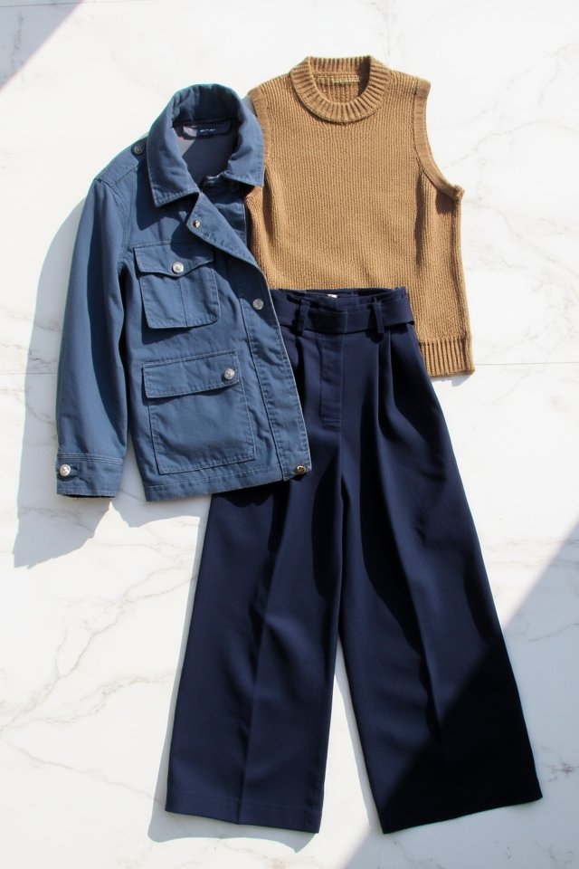 sophisticated navy and camel