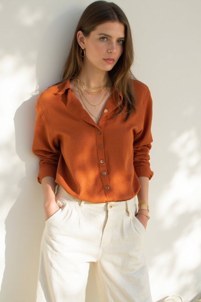 terracotta gold linen elegance