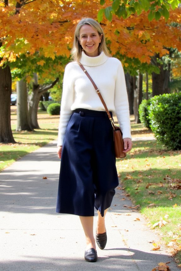 chic cashmere culottes ensemble