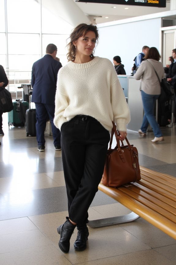 chic warm sweater outfit