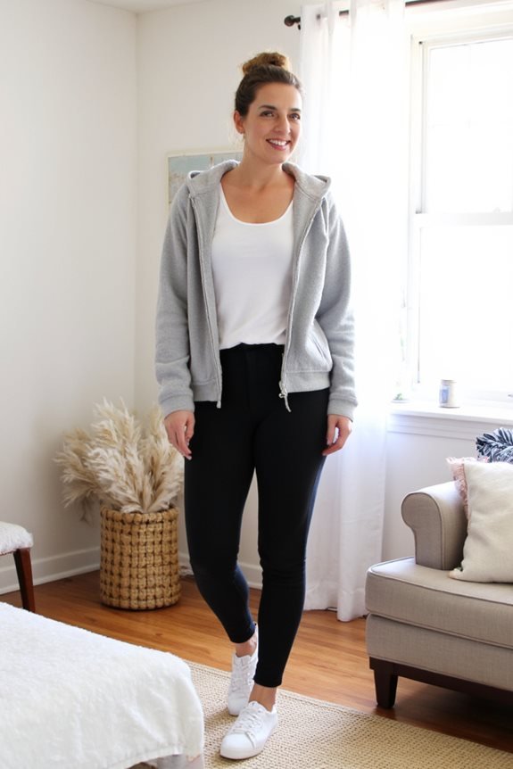 cozy fleece hoodie and leggings