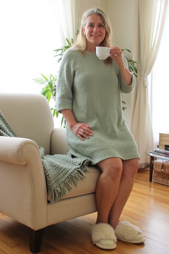cozy knit dress combination