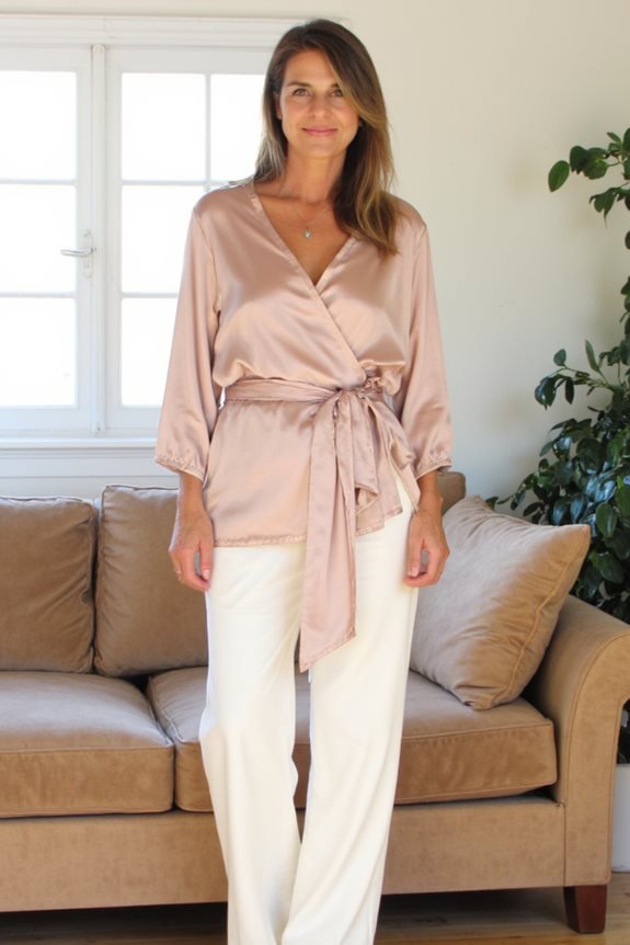 elegant silk wrap ensemble