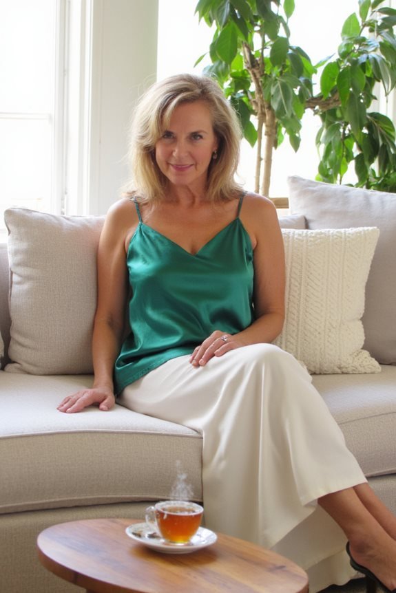 satin camisole palazzo pants