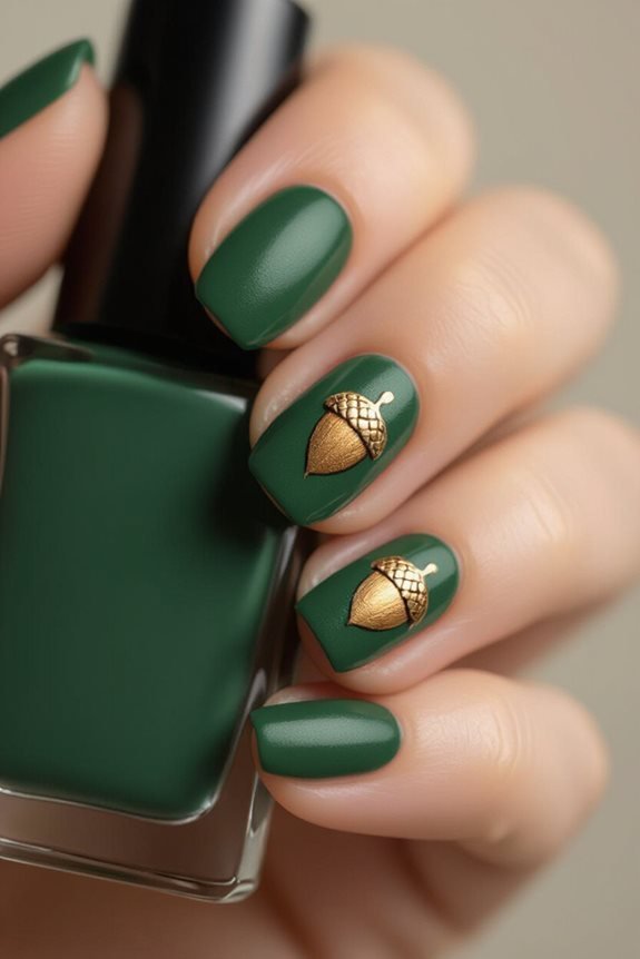autumn acorn nail designs
