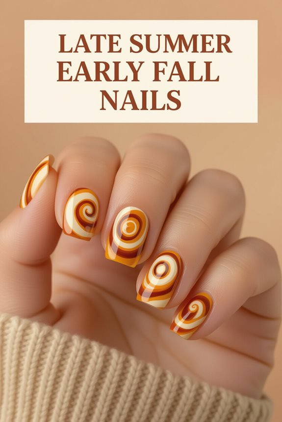 cozy autumn cinnamon nails