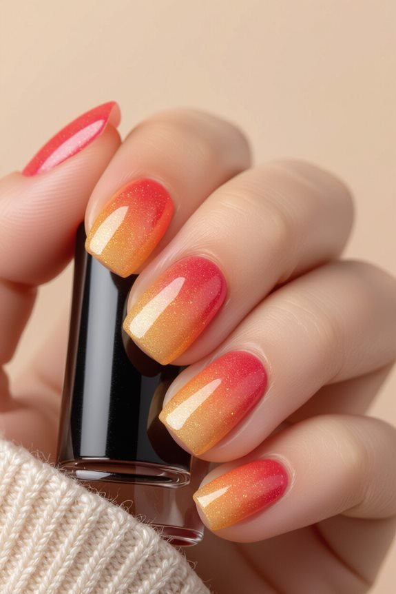 cozy sunset nail design