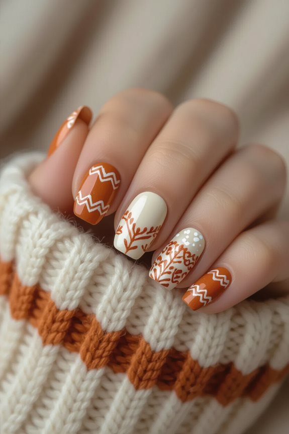 cozy sweater nail designs