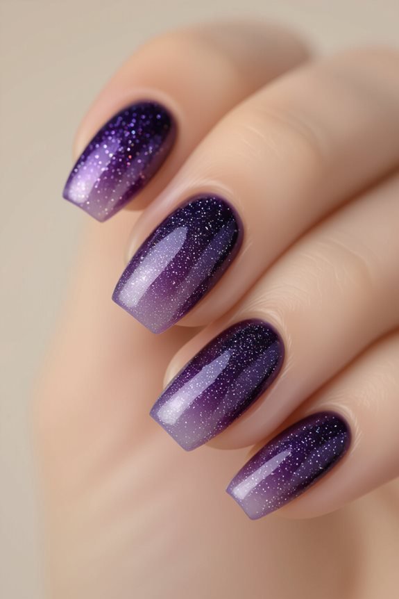 dreamy purple glitter gradient